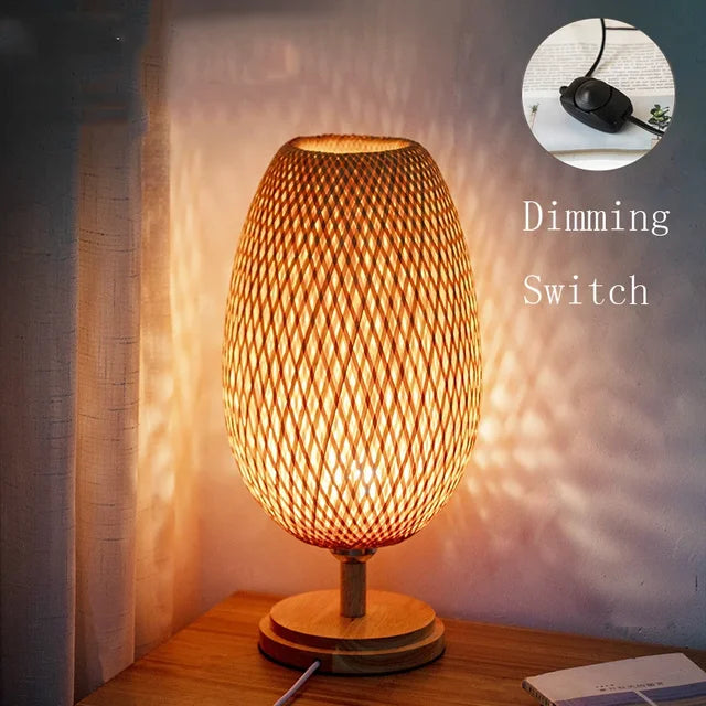 Bordlampe Bambu Klassisk Varm Naturlys