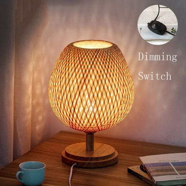 Bordlampe Bambu Klassisk Varm Naturlys