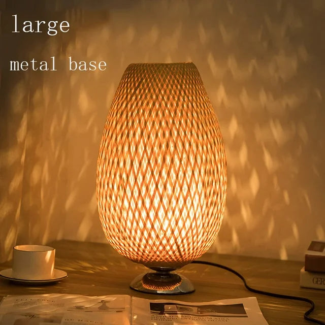 Bordlampe Bambu Klassisk Varm Naturlys