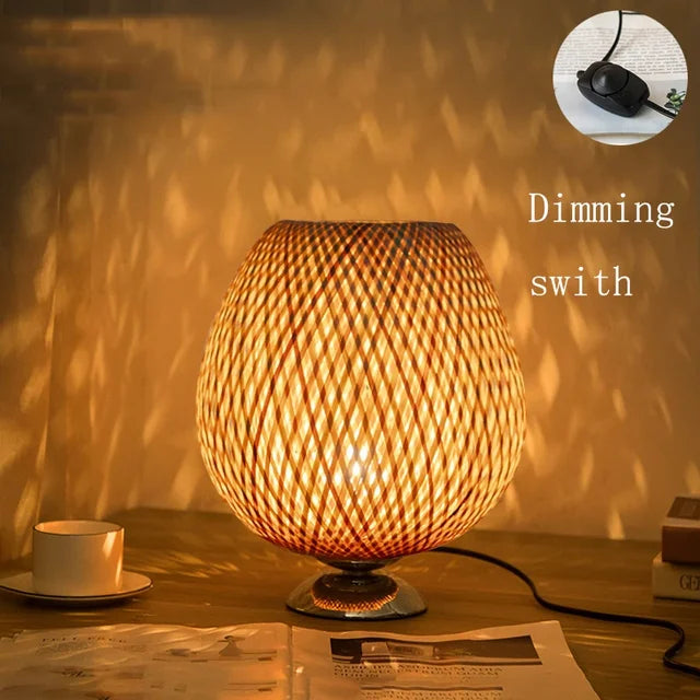 Bordlampe Bambu Klassisk Varm Naturlys