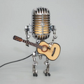 Robotmikrofonlampe Med Guitardetalje Og Justerbar Retro Lysvinkel