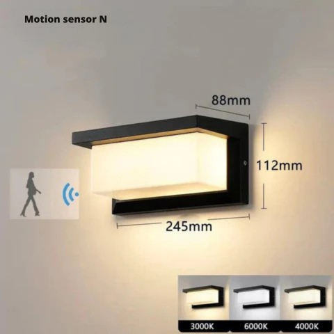 LED Væglampe Med Bevægelsessensor Til Indgang, Terrasse Og Have