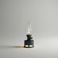 LED Lanterne Aluminium Glas Med Flammeeffekt Uden Åben Ild Og Justerbar Lysstyrke
