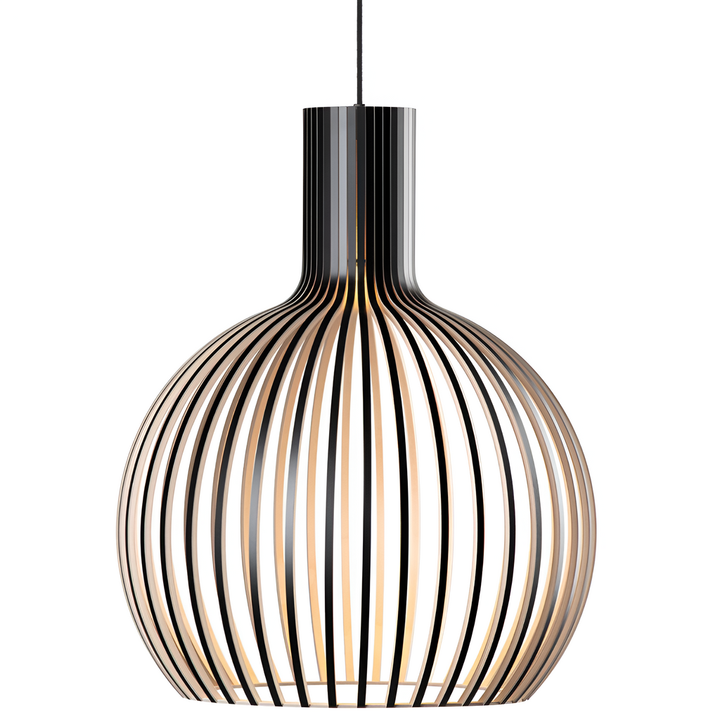 Træ Pendellampe Med Nordisk Design Og Stemningsfuld LED-Belysning