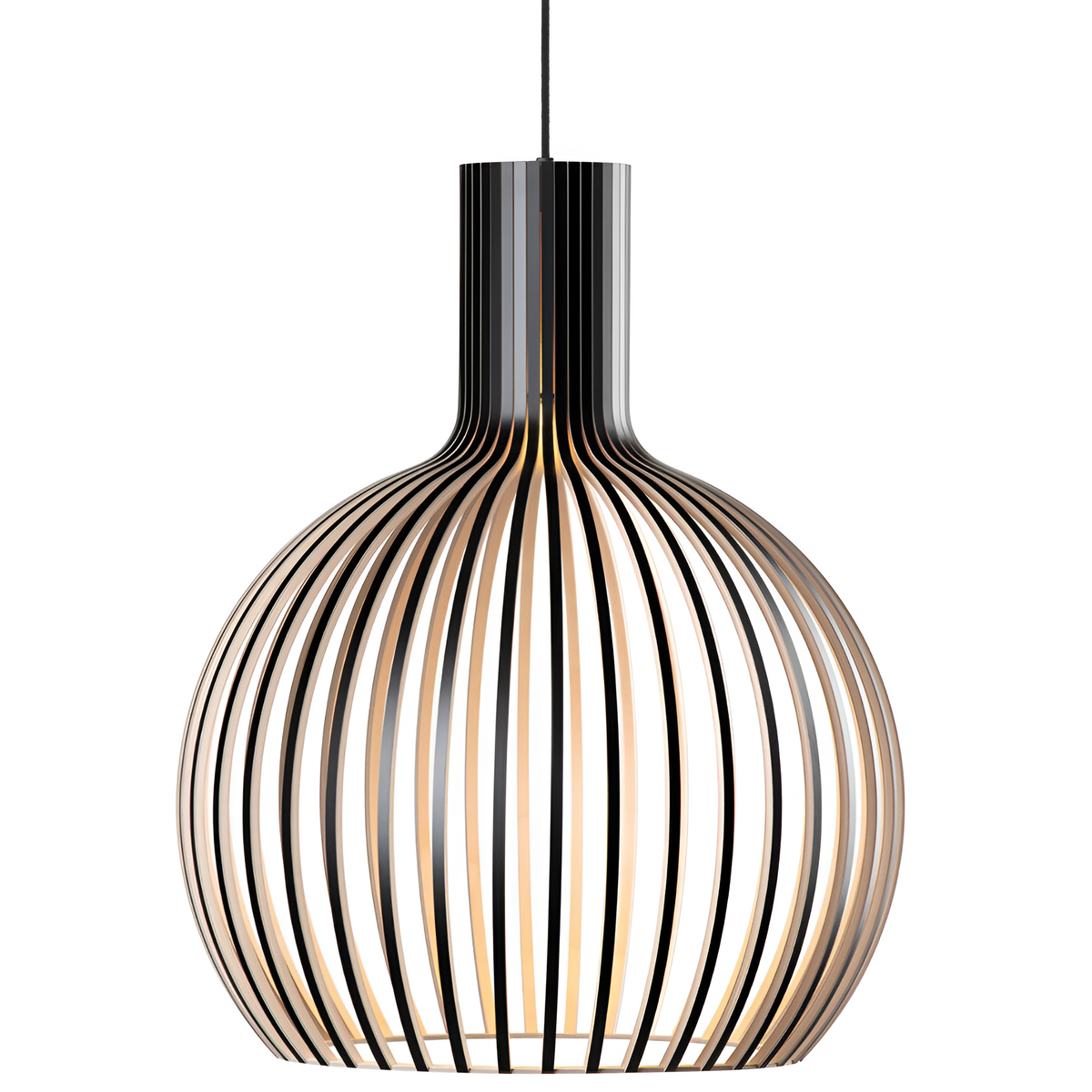 Træ Pendellampe Med Nordisk Design Og Stemningsfuld LED-Belysning