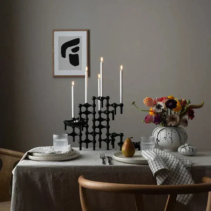 Lysestage Med Molekylær Struktur Og Kunstnerisk Moderne Udtryk