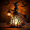 Halloweenlanterne Med Gotisk Design Og Ledlys For Magisk Stemning
