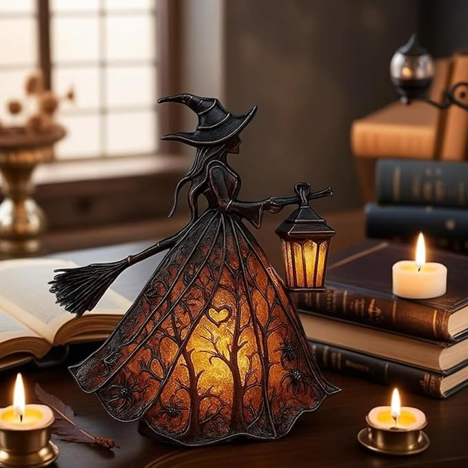 Halloweenlanterne Med Gotisk Design Og Ledlys For Magisk Stemning