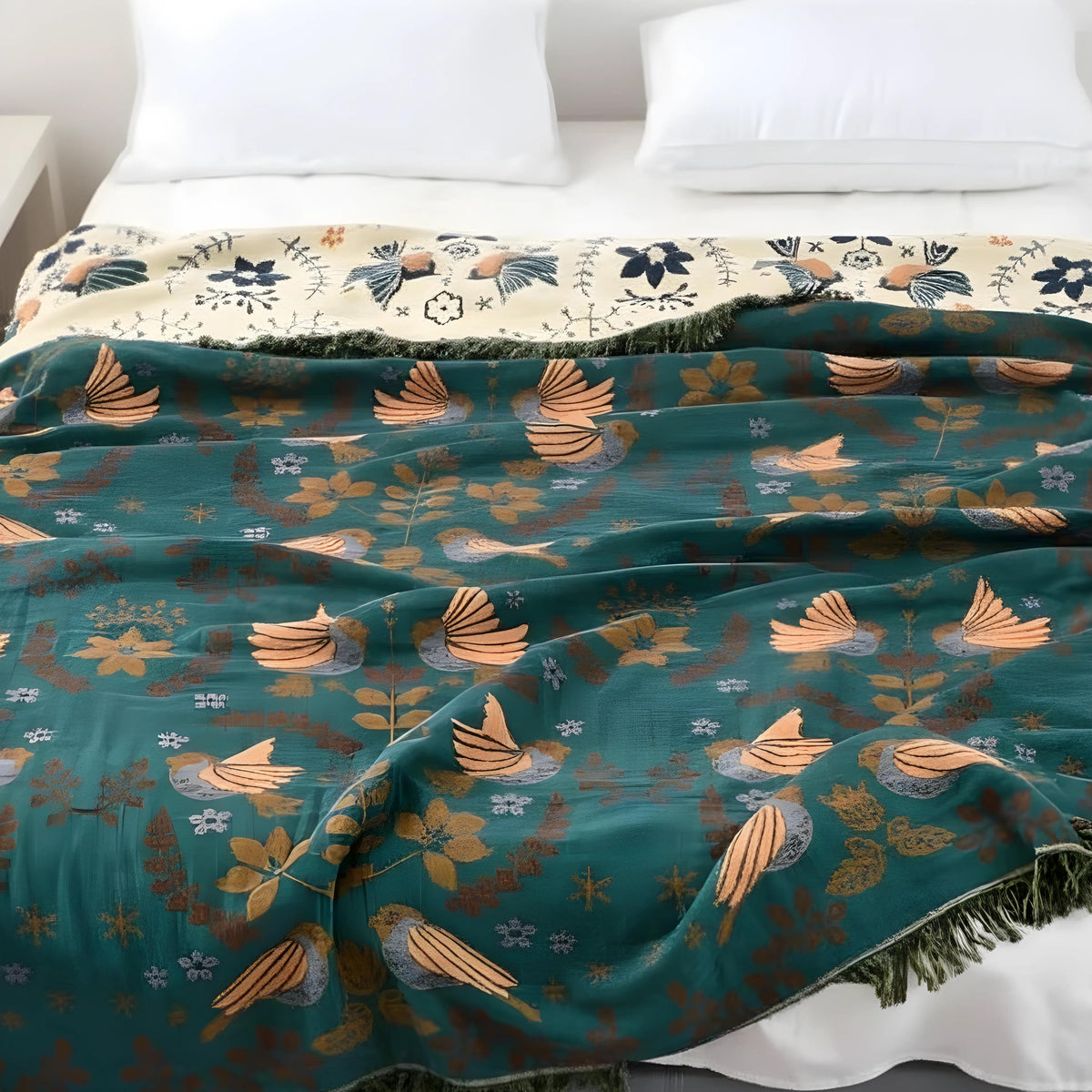 Vendeplaid Bomuld Skandinavisk Udtryk Med Dobbelt Design Og Alsidig Brug