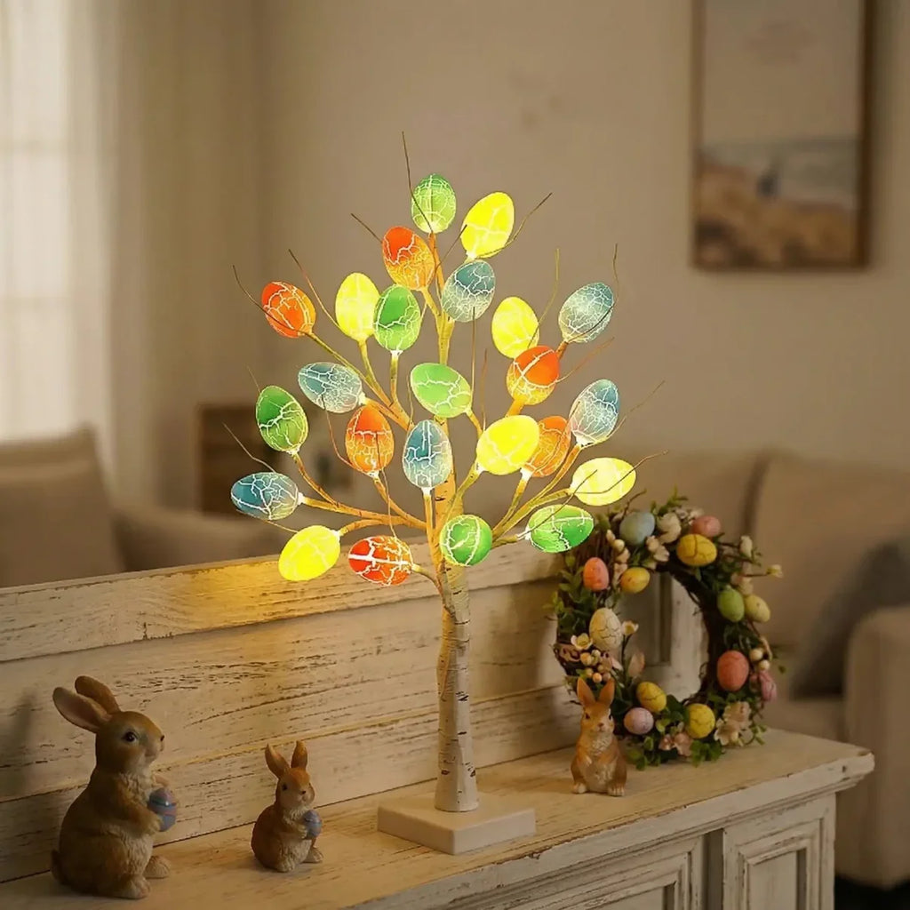 Dekorativt Forårstræ med LED‑Lys og Justerbare Grene