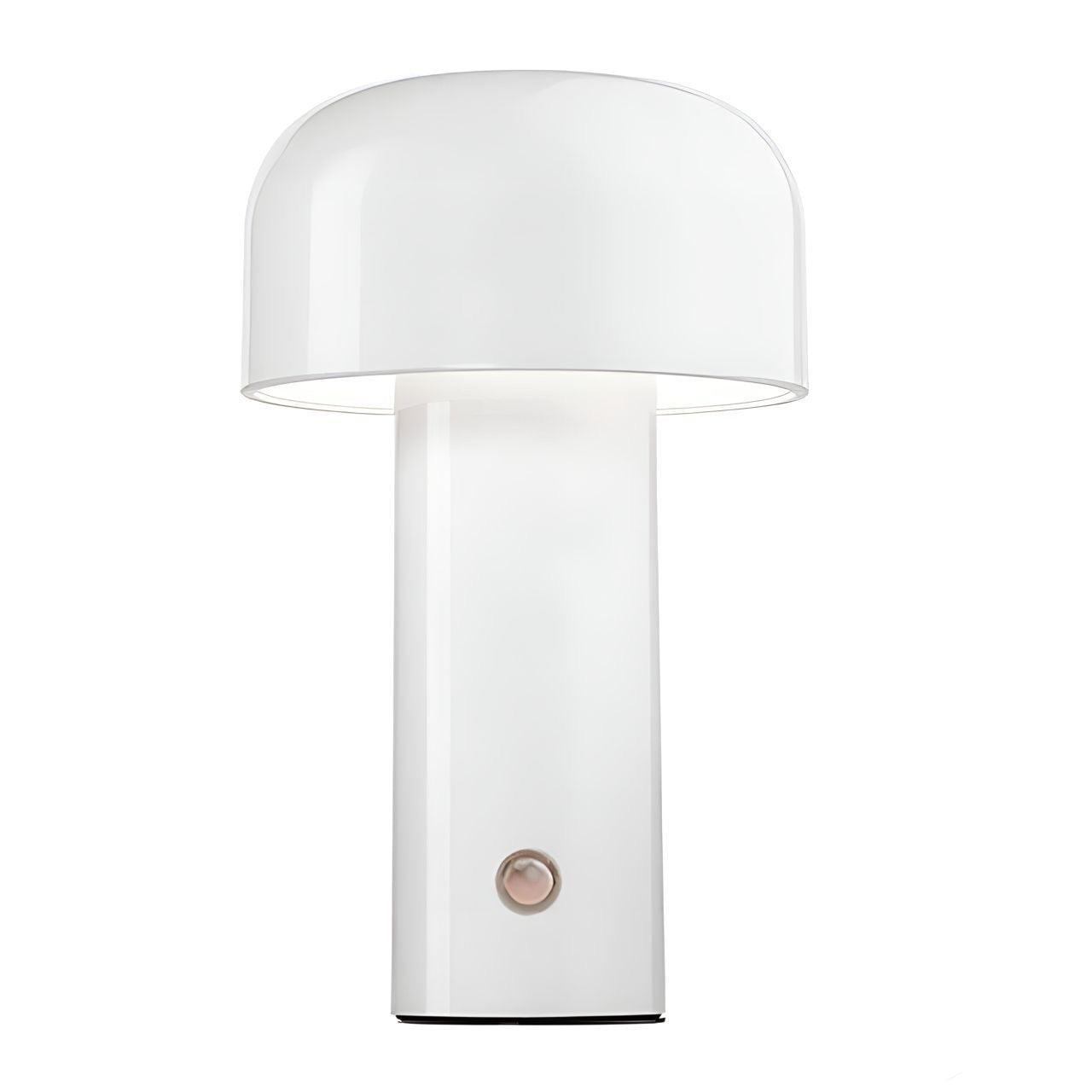Bordlampe Der Skaber Varm Stemning Med Minimalistisk Svampeform Og Genopladelig Led Belysning