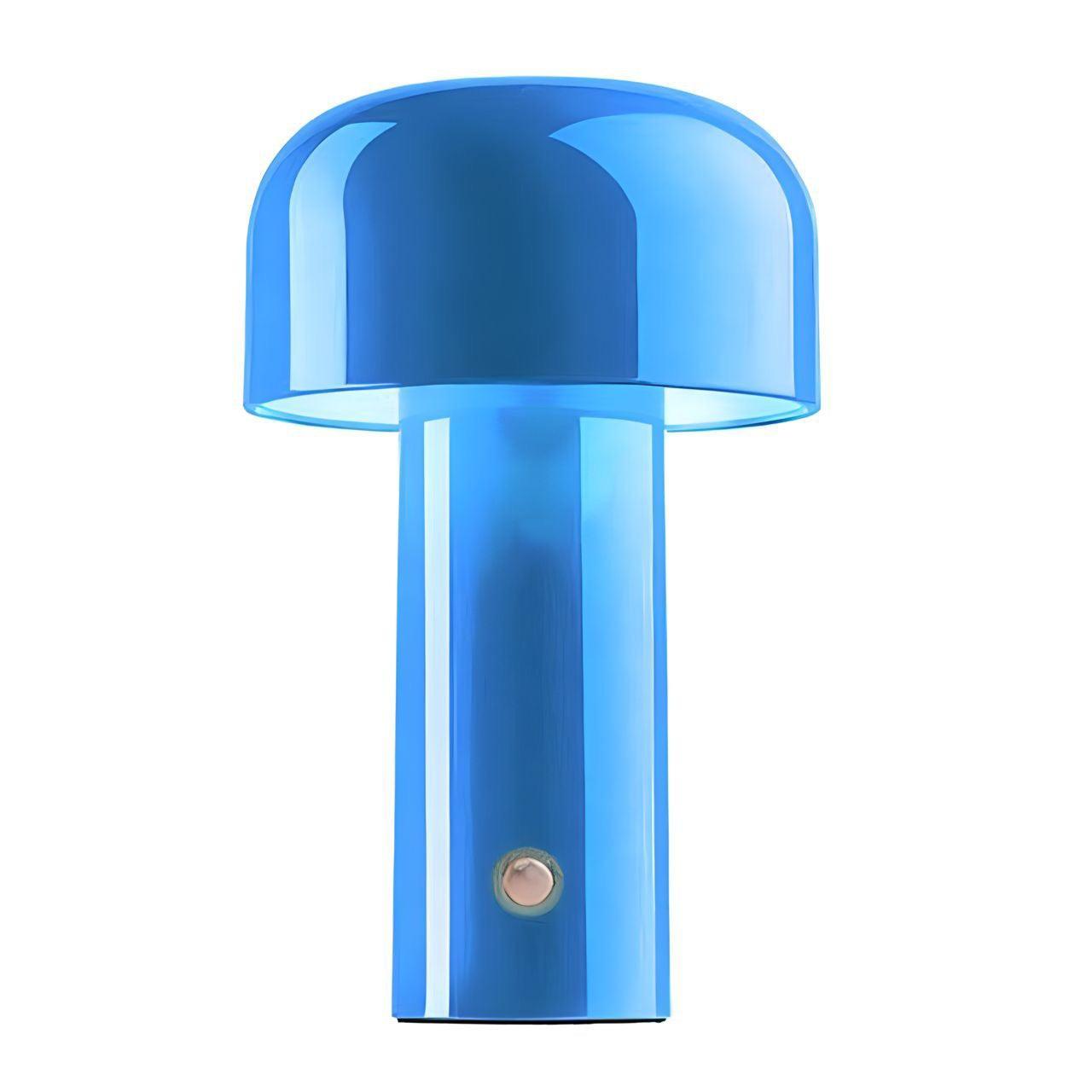 Bordlampe Der Skaber Varm Stemning Med Minimalistisk Svampeform Og Genopladelig Led Belysning