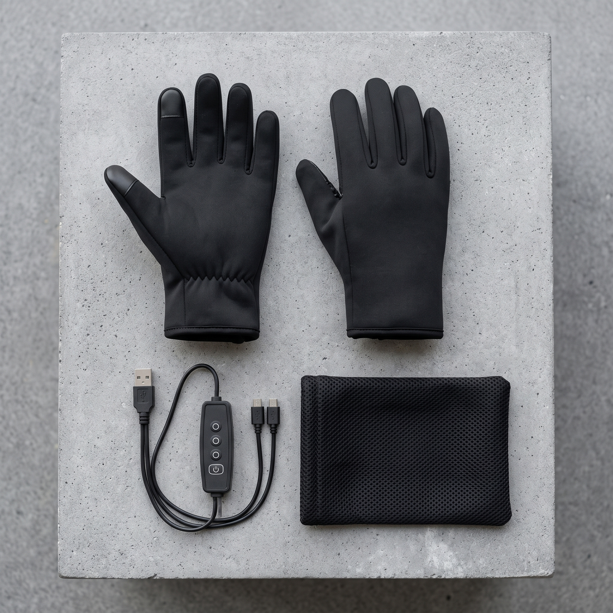 USB-Varmehandsker med Touchfunktion og 3 Varmetrin
