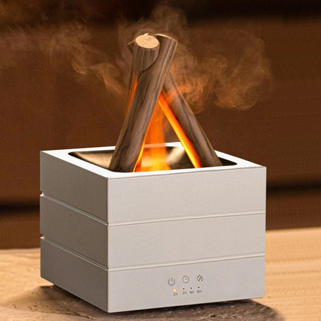 Aroma Flamme Diffuser med LED‑Ildlys og Ultrasonisk Dufttåge