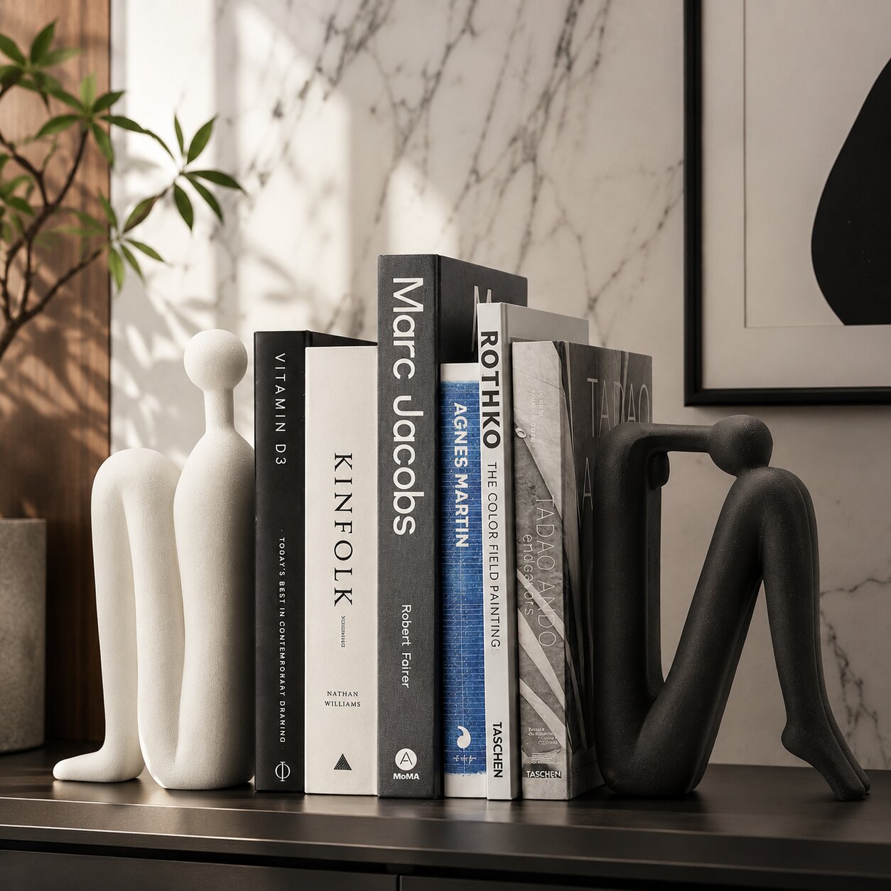 Skulpturel Bogholder til Moderne Hylder