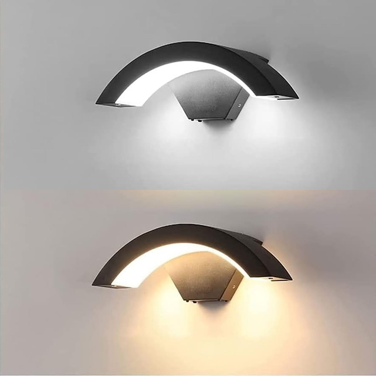 Moderne Udendørs LED-Væglampe med Buet Lysarm