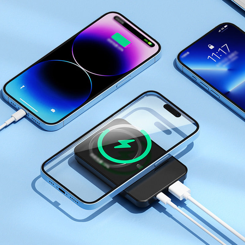 Ultratynd Powerbank Med Hurtig Opladning Og Trådløs Energioverførsel