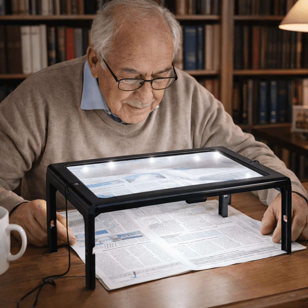 Foldbar Læselup med 3x Forstørrelse og LED-Belysning