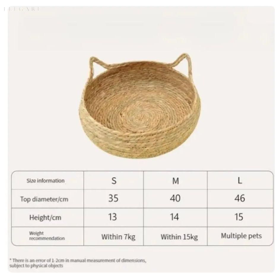 Katteseng Med Bambuskurv Og Blød Pude Til Komfortabel Hvile