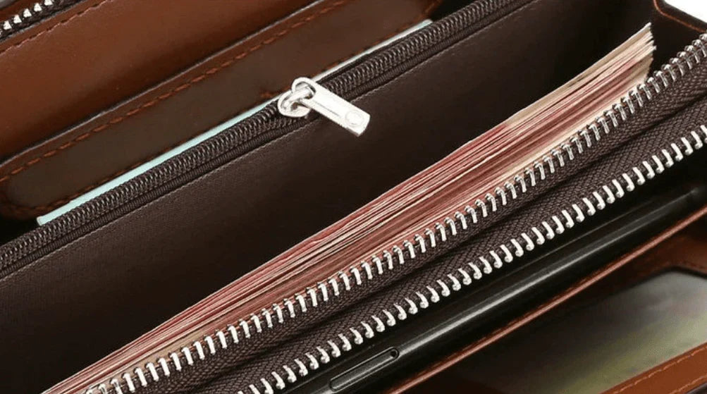 Mand Clutch Tas Med Klassisk Form Og Daglig Organiseret Opbevaring