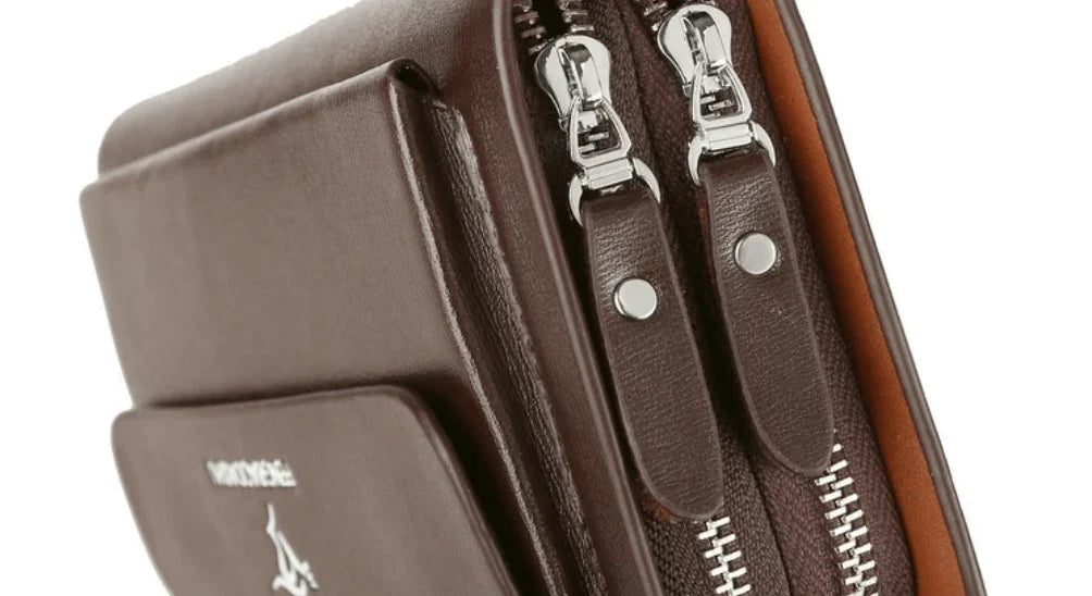 Mand Clutch Tas Med Klassisk Form Og Daglig Organiseret Opbevaring