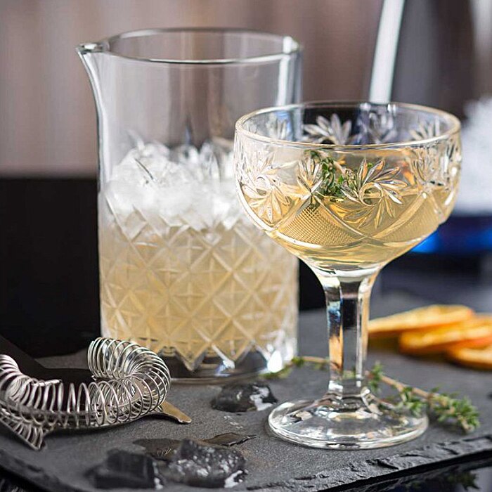 Cocktailsæt Med 4 Dele I Rustfrit Stål Og Glas Til Professionel Drinkblanding