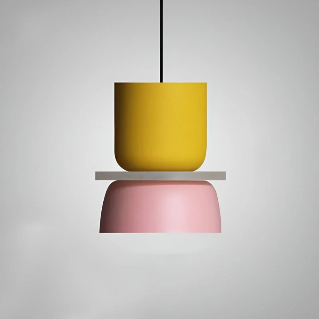 Farverig Pendellampe Med Moderne Design Og LED-Belysning