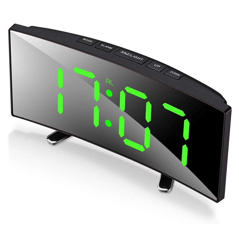 Digitalt LED Ur med Buet Front og Klar Visning