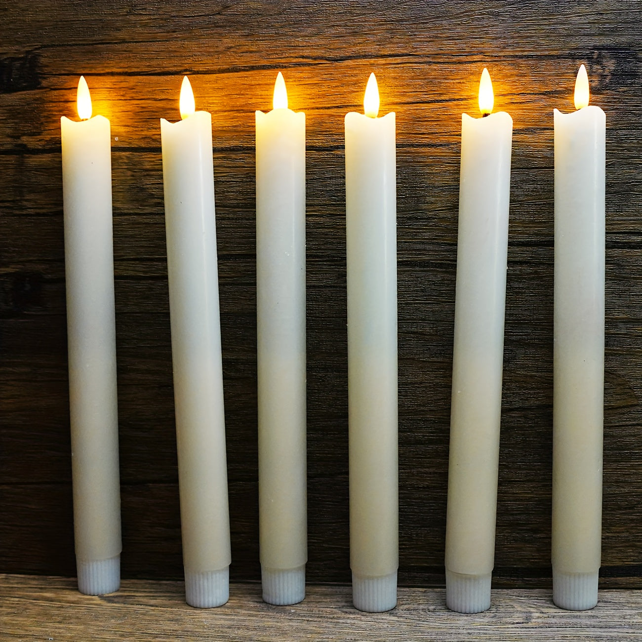 Led Lyskaars Realistisk Flamme Fjernbetjent Hyggebelysning