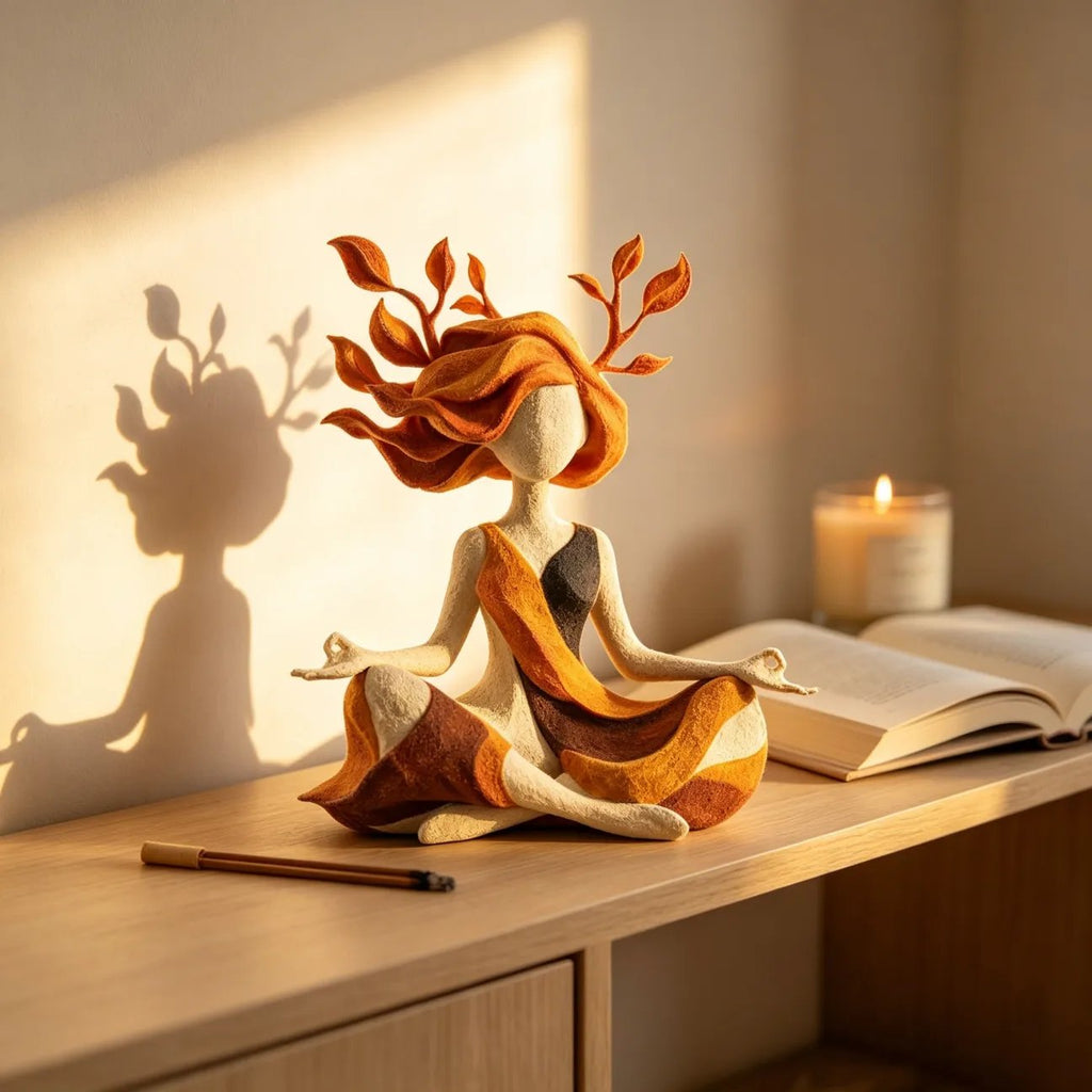 Dekorativ Yogafigur Med Håndmalet Design Til Moderne Boligindretning