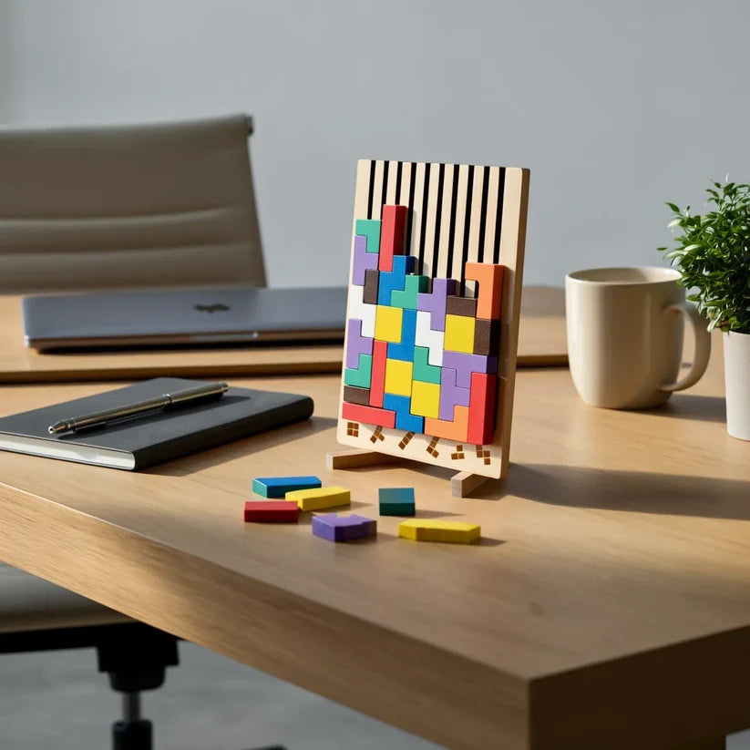 Træ Tetris Puslespil Til Rolige Og Kreative Pauser