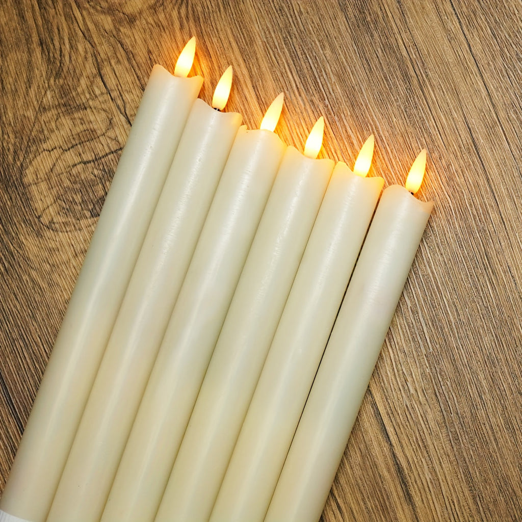 Led Lyskaars Realistisk Flamme Fjernbetjent Hyggebelysning