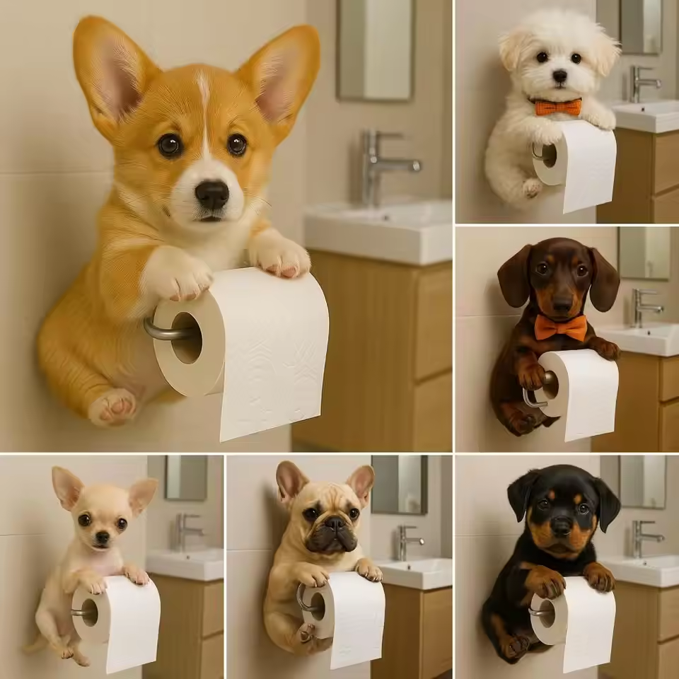 Toiletpapirholder Med Hundedesign Til Badeværelse