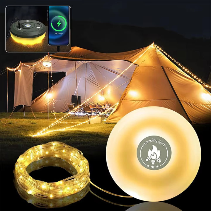 4‑i‑1 Campinglampe Til Fleksibel Udendørs Belysning Og Brug