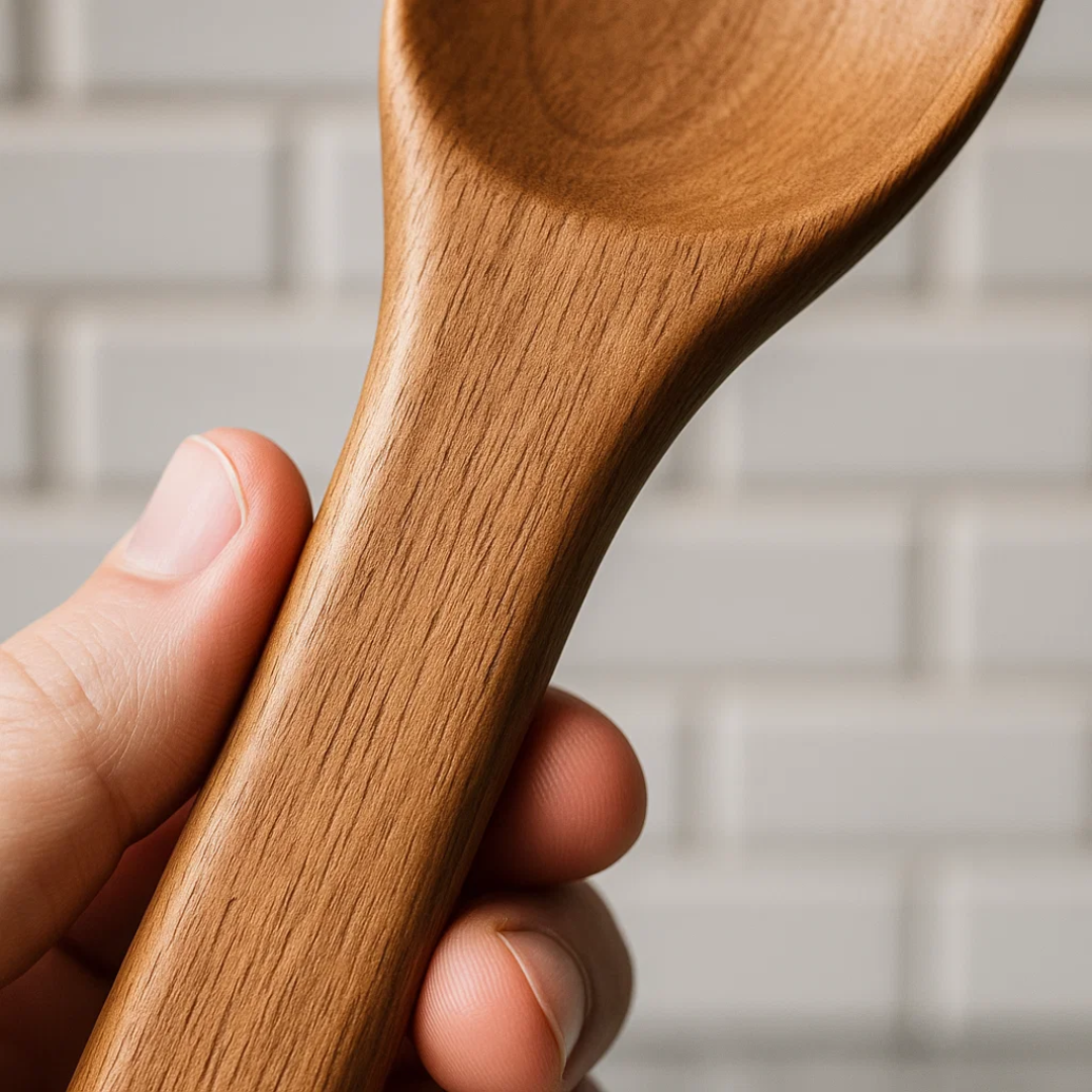 Køkkensæt i Træ med Ergonomisk Form og Stilren Konstruktion