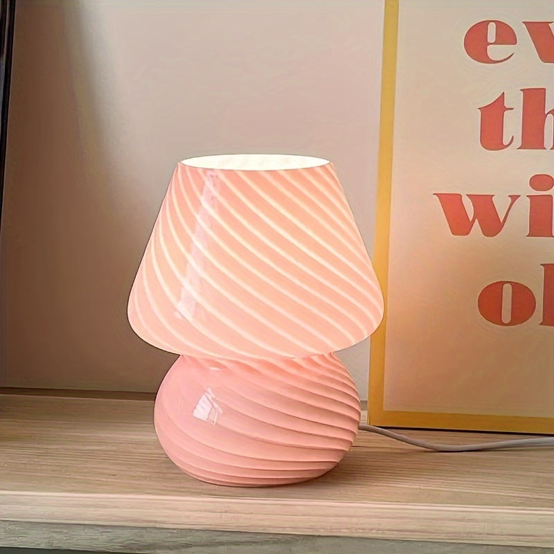 Glasbordlampe med Blødt Stemningslys og Retroform
