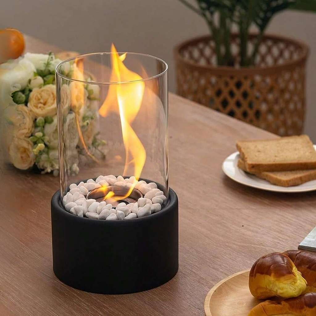 Biopejs med Glasafdækning og Røgfri Flamme