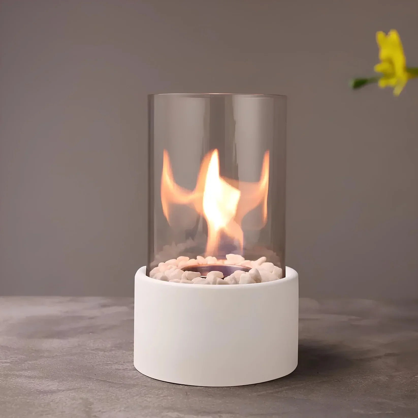 Biopejs med Glasafdækning og Røgfri Flamme