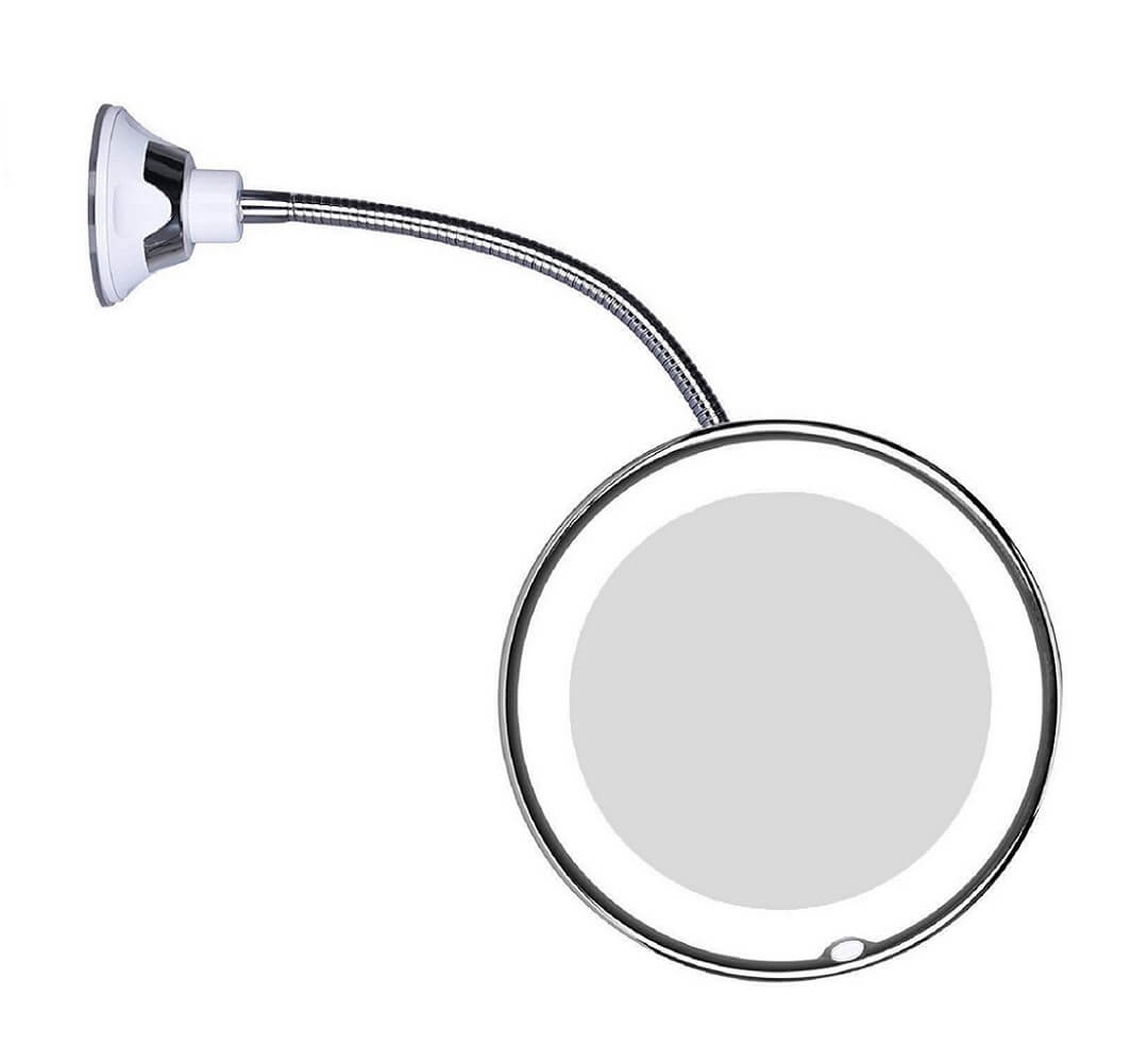 LED Makeup Spejl med 10x Forstørrelse og Fleksibel Arm