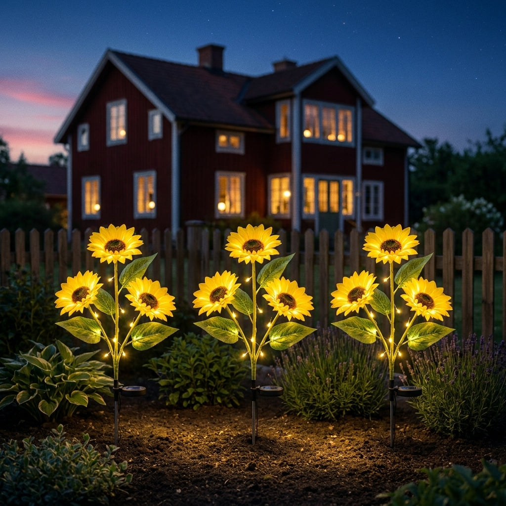 Solcellelys Med Lang Aftenbelysning, Jordspyd Og Daglig Udendørs Hygge
