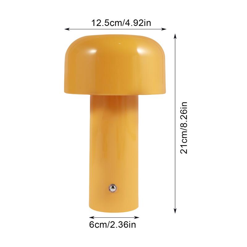 Bordlampe Der Skaber Varm Stemning Med Minimalistisk Svampeform Og Genopladelig Led Belysning