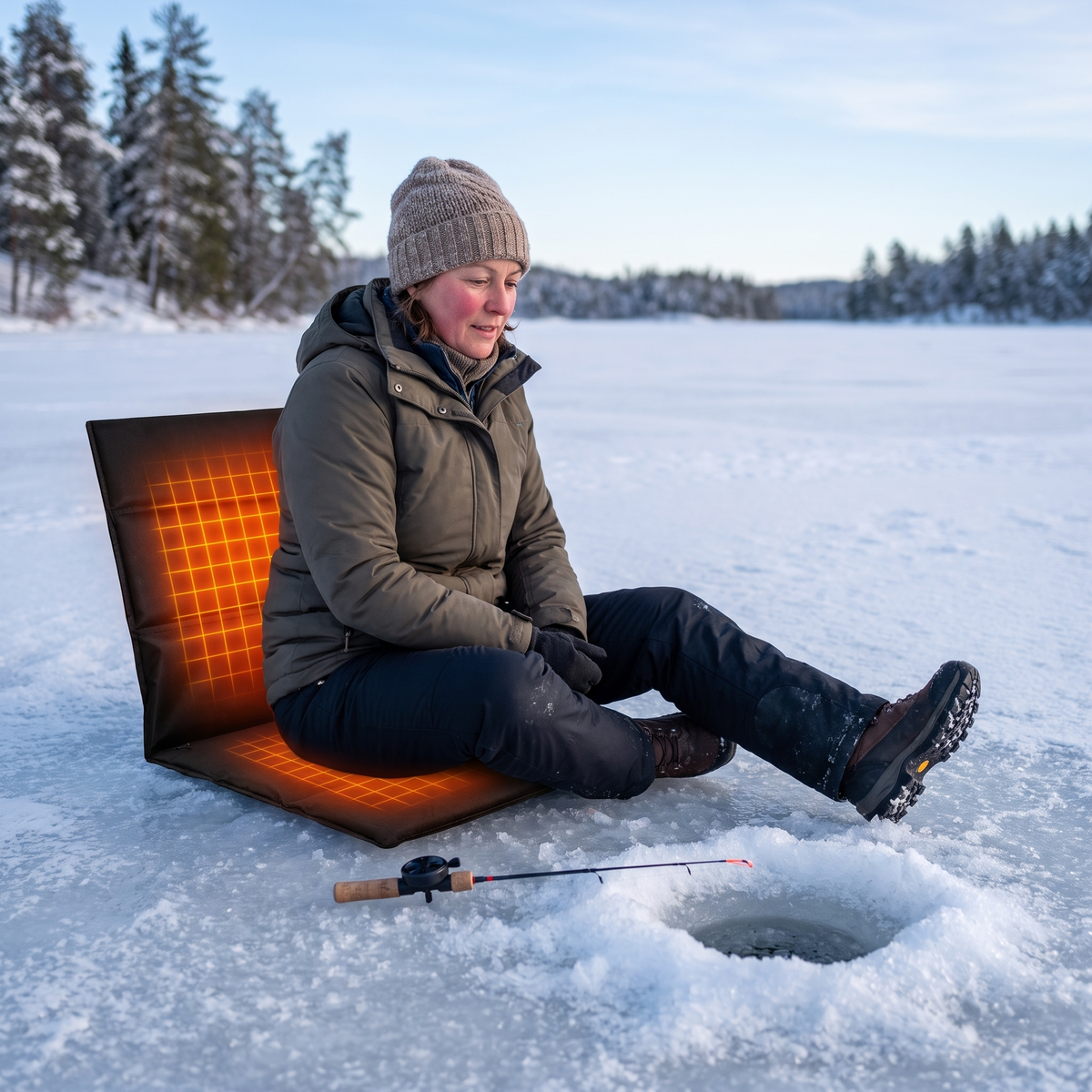 Foldbar Varmepude med Ryglæn og 3 USB-Varmetrin
