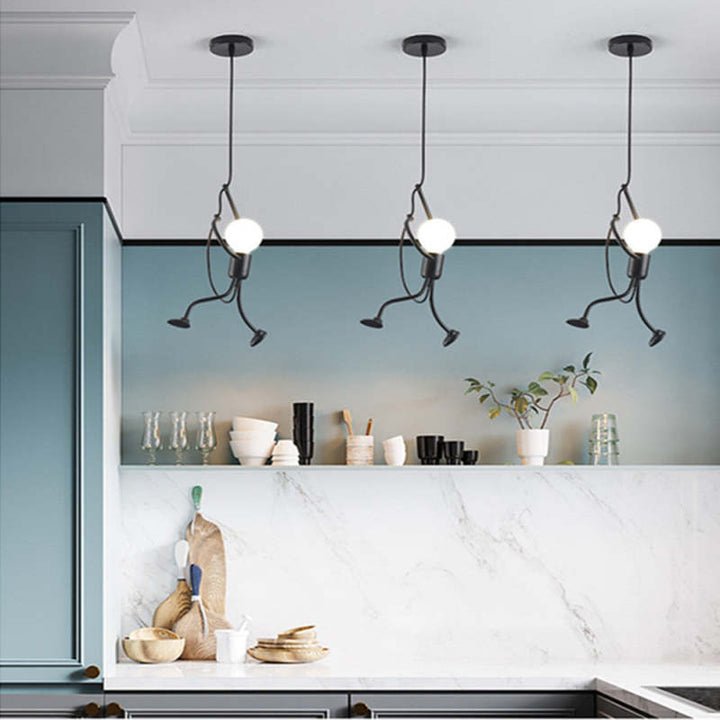 Retro Pendellampe med Figurformet Metaldesign