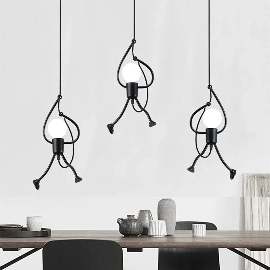 Retro Pendellampe med Figurformet Metaldesign