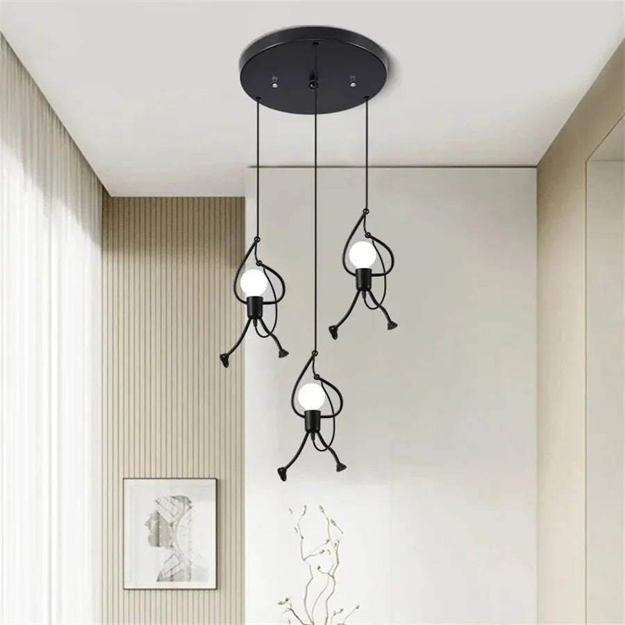 Retro Pendellampe med Figurformet Metaldesign