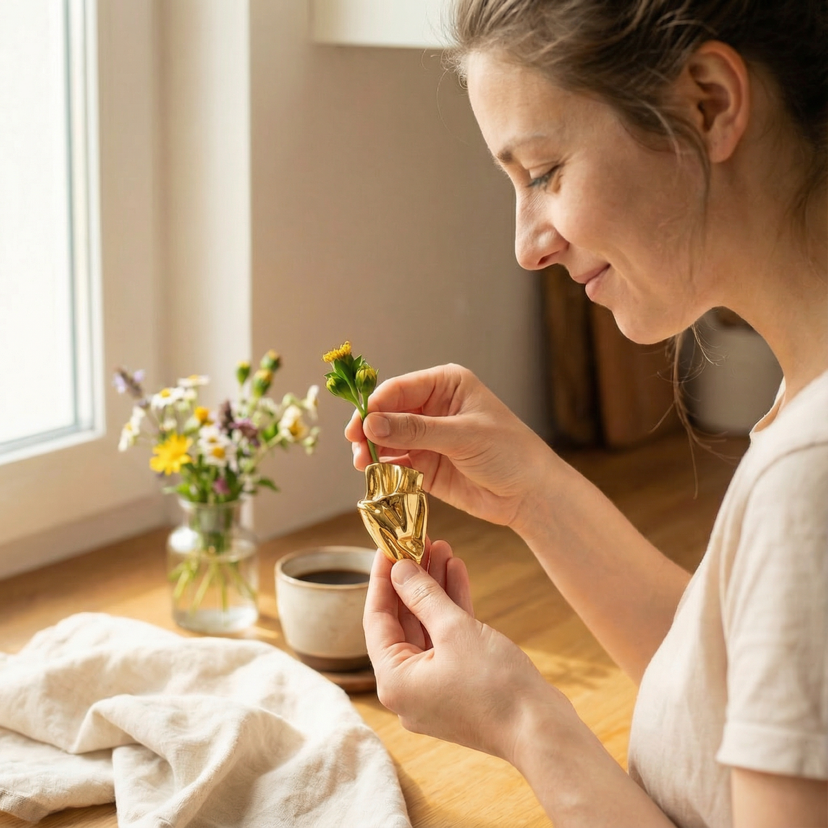 Bærbar Blomsterbroche med Miniaturevase