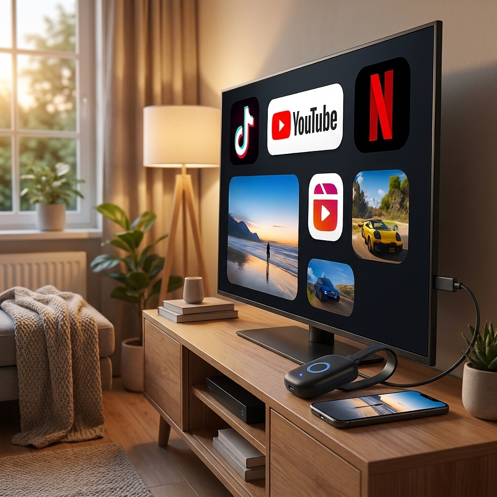 Skærmspejling Adapter Trådløs 4k Hurtig Stabil Streaming