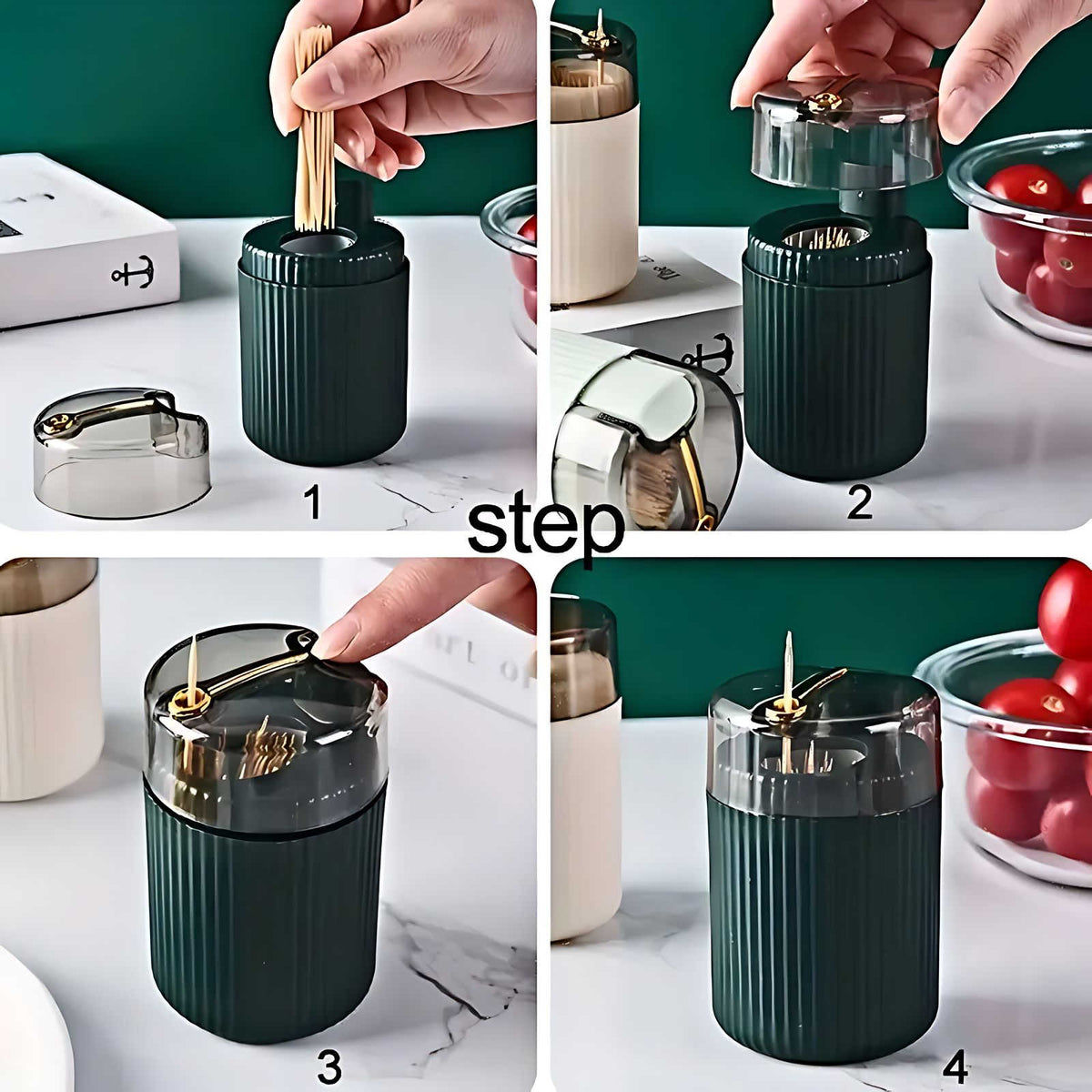 Automatisk Tandstikholder med Pop-up Funktion