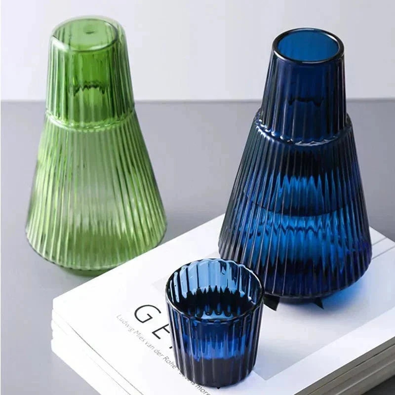 Glaskaraffel med Drikkeglas som Låg – 1000 ml