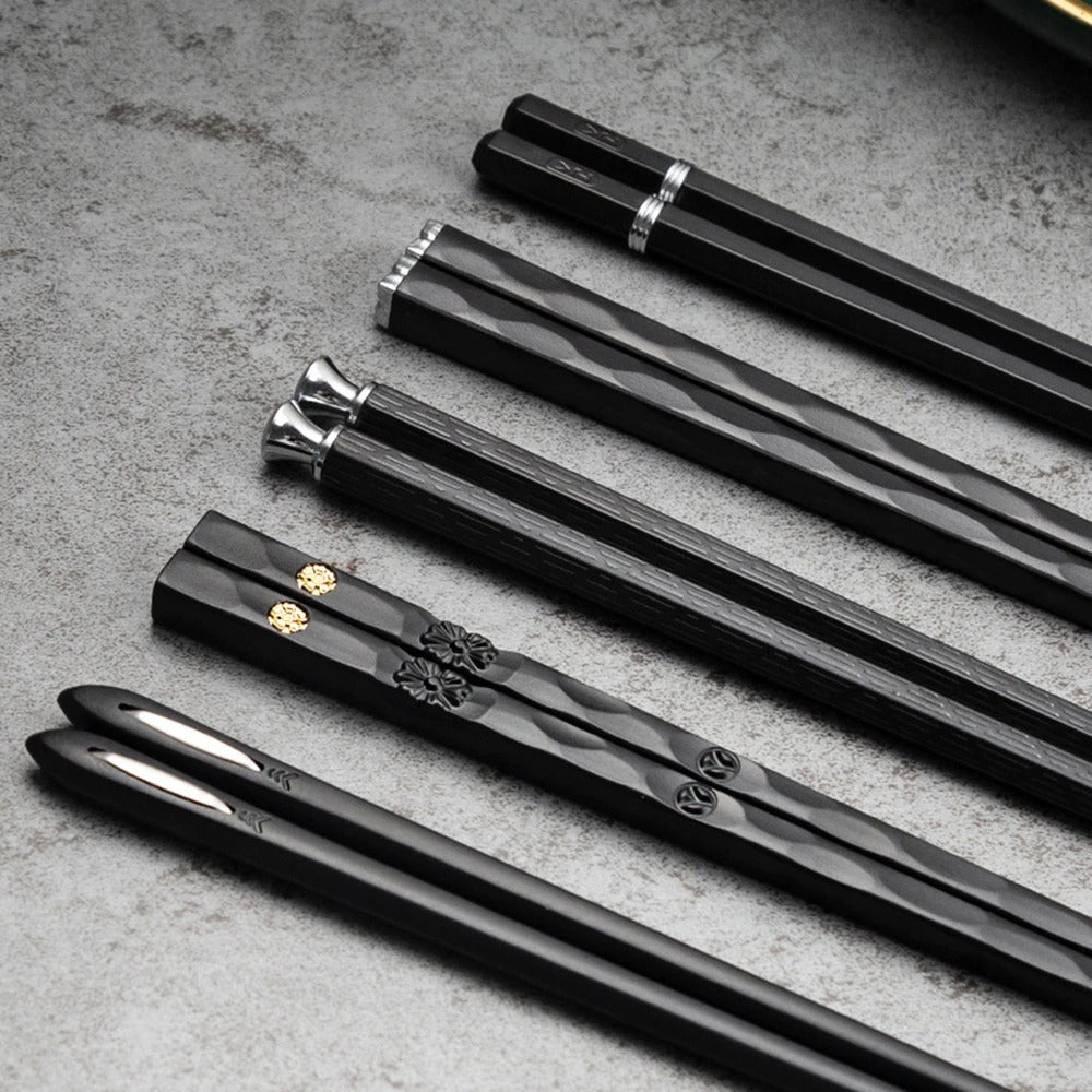 Genanvendelige Spisepinde i Metallegering – 5 Par